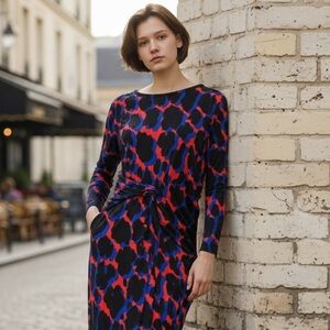 Metaphor Black and Red Long Sleeve Dress